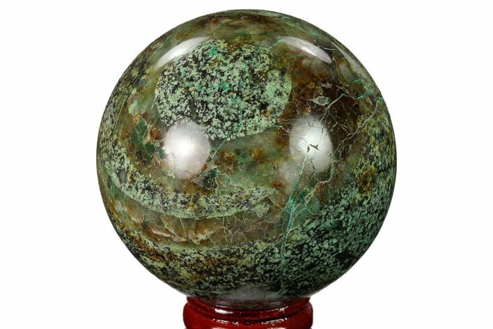 Polished Chrysocolla and Malachite Sphere - Bagdad Mine, Arizona #167662